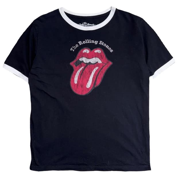 Rolling Stones 빈티지 링거 티셔츠 반팔 티 L