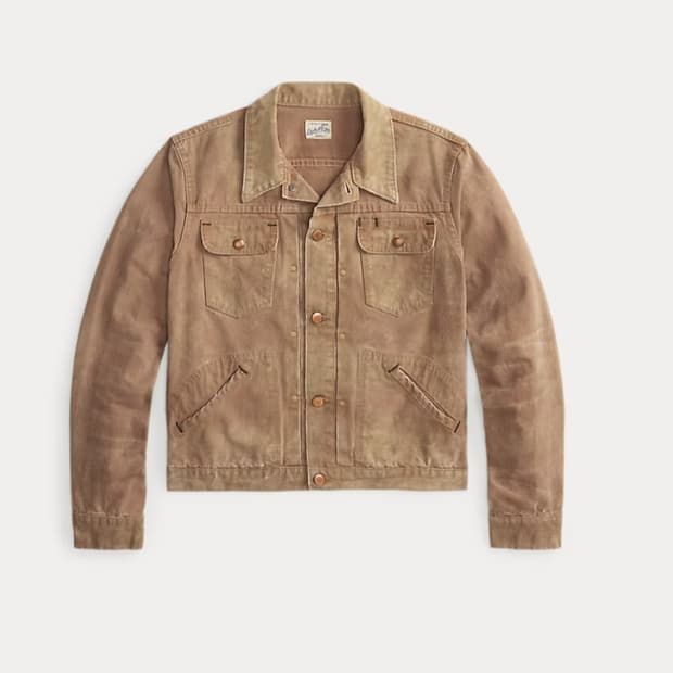 더블알엘 rrl 디스트레스트 캔버스 트러커 재킷 L