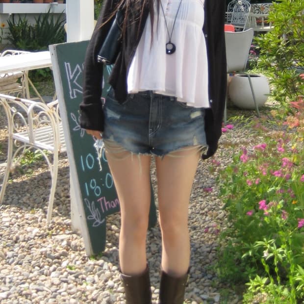 아워캐비넷 gina 데님 쇼츠(중청,L)