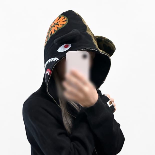 베이프 베어브릭 베어 샤크 후드집업