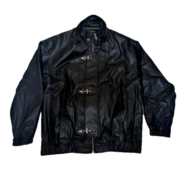 페이크 레더 봄버 자켓