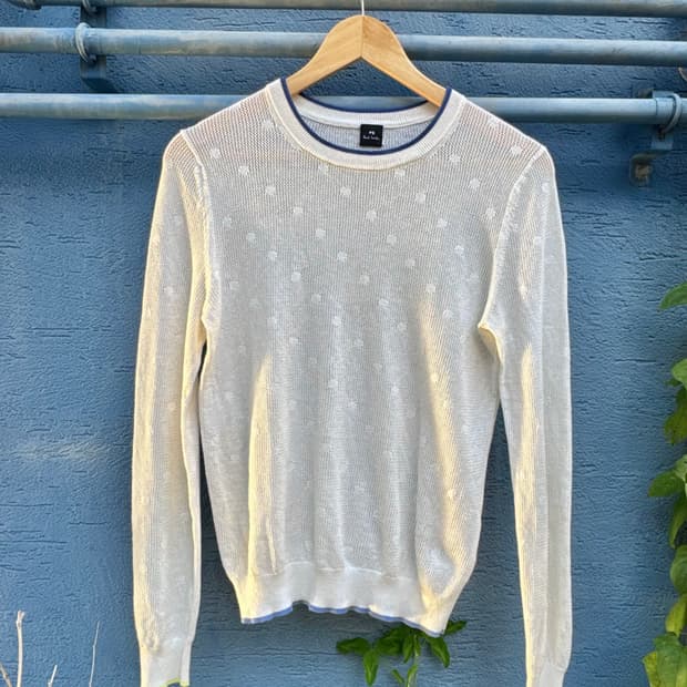 폴 스미스 도트 시스루 니트 (white)