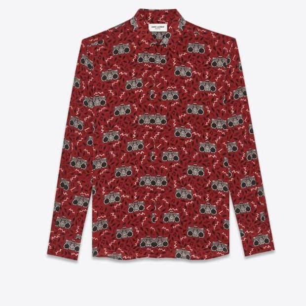 생로랑 19fw 라디오 실크 셔츠