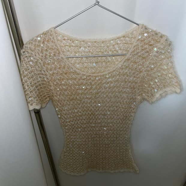 vintage spangle crochet knit