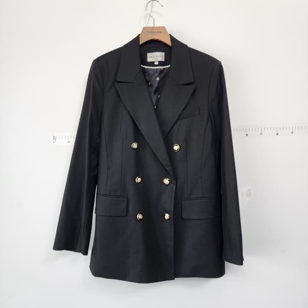폴앤조 블랙 더블 버튼 자켓