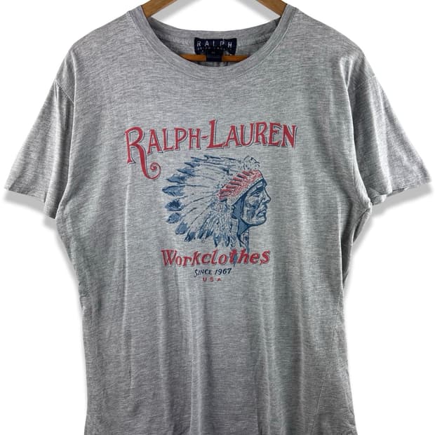 90S POLO USA MADE 싱글스티치 인디언 반팔티2468