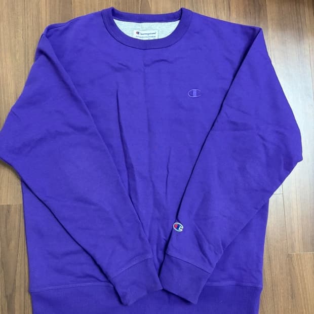 챔피언 기모 보라색 맨투맨