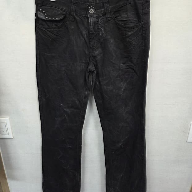 게스 프리미엄 빈티지 스터드 빈티지워싱 데님팬츠 33