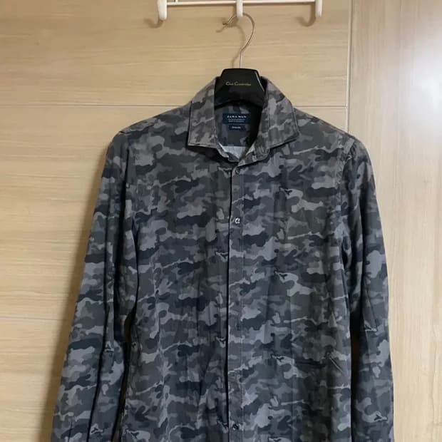 자라 맨 카모 셔츠 남방 42 100
