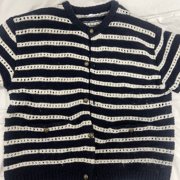Stu 스트라이프 가디건 네이비 L