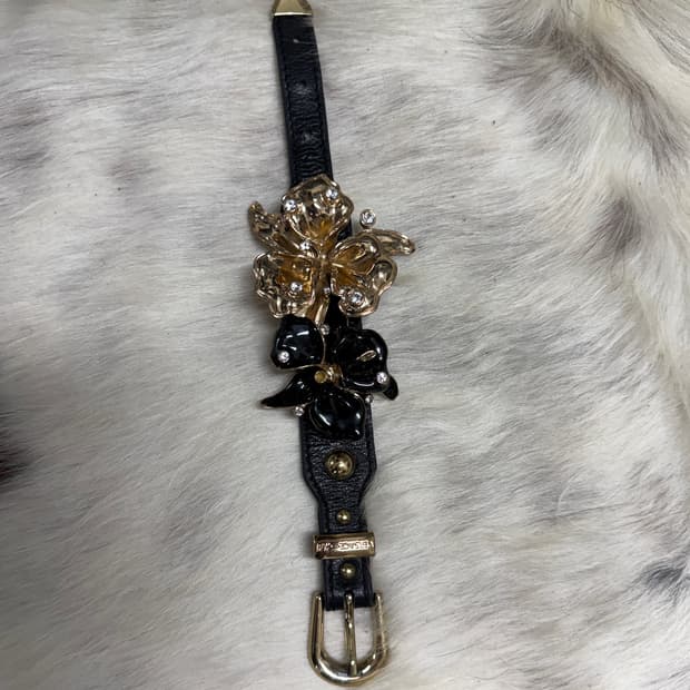 Versace for H&M 레더 플라워 브레이슬릿