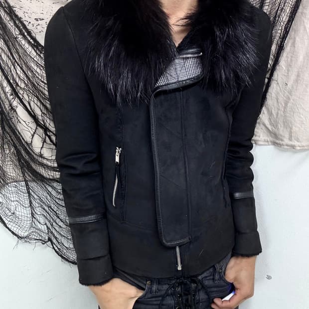 [VKEI]Raccoon Fur Trimming Jacket