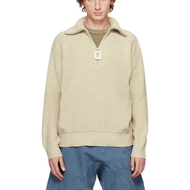 L) JW Andrrson HALF ZIP JUMPER SAND/STON