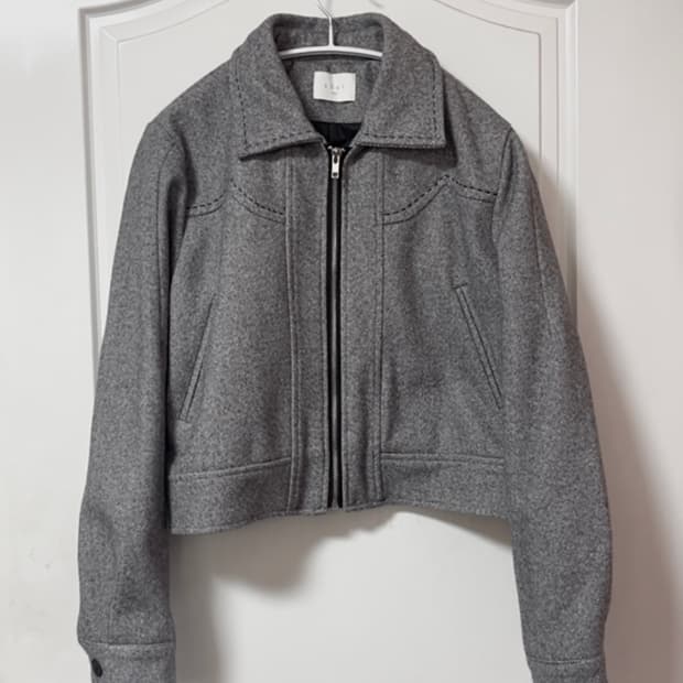 그레이 울 봄버 자켓