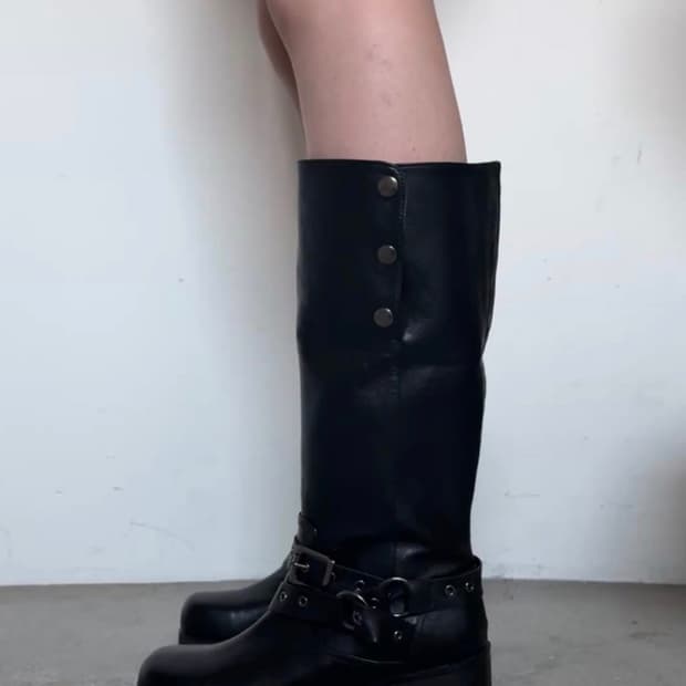 Kyoiii KNOTTED FOLD BOOTS / Black