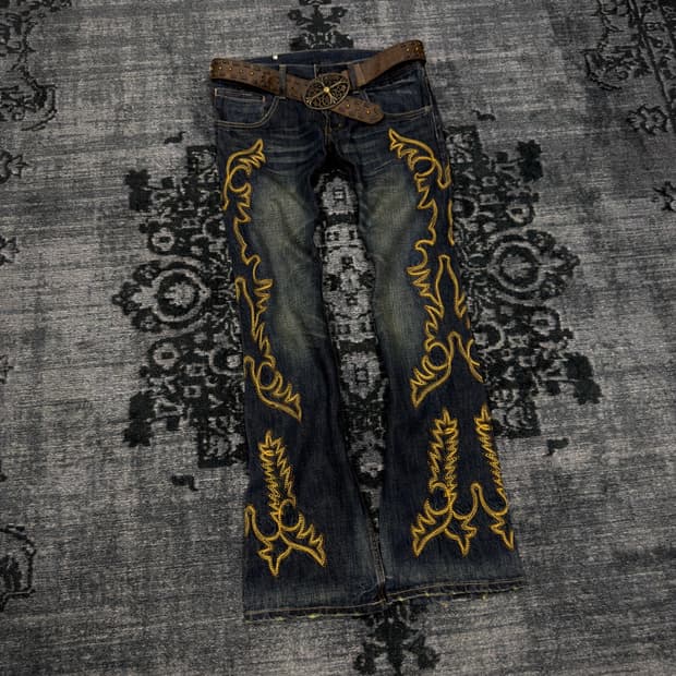 Buffalo jeans 00s western embroided boot