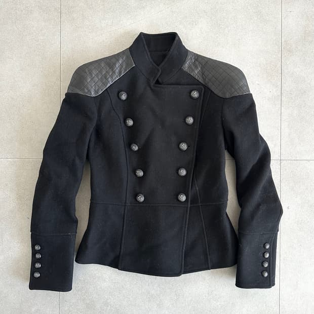 발망 나폴레옹 램스킨 레더 숄더 자켓