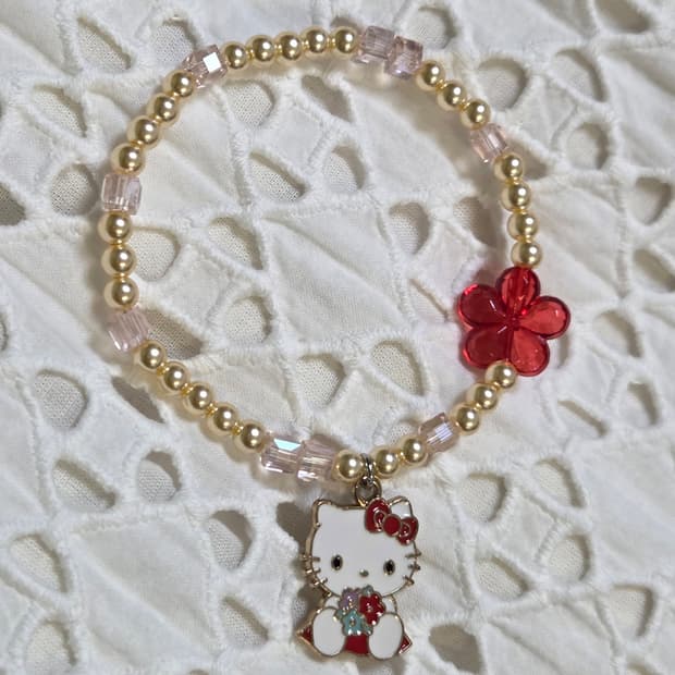 [핸드메이드] 키티 팬던트 비즈팔찌