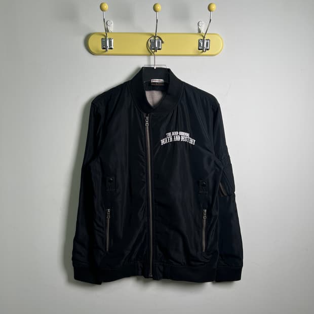 Real Master 블랙 스컬 ma-1 항공점퍼 L