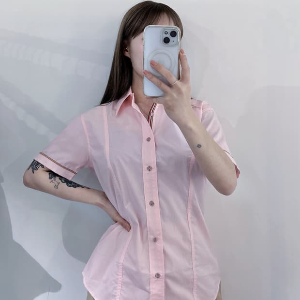 폴스미스 베이비핑크 반팔 셔츠