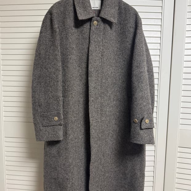 23FW 삼성물산 비이커 헤링본 트위드 발마칸 맥코트 오버핏 1 