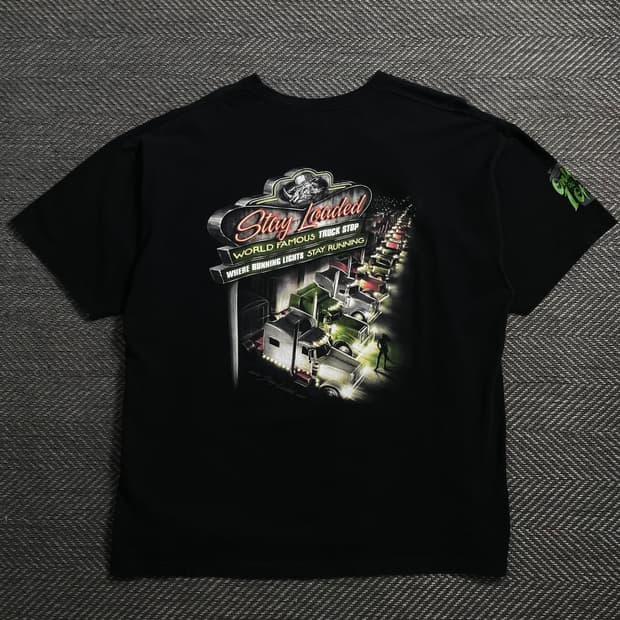 USA 빈티지 트럭 스탑 빅로고 반팔 티셔츠o 4093