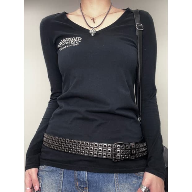 빈티지 펑크 락시크 블랙 롱슬리브