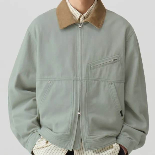 코드그라피 코듀로이 워크자켓_민트 (M)