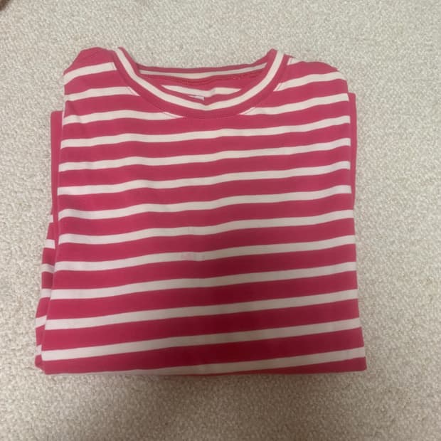 베네통 스트라이프 라운드 반팔티셔츠 95