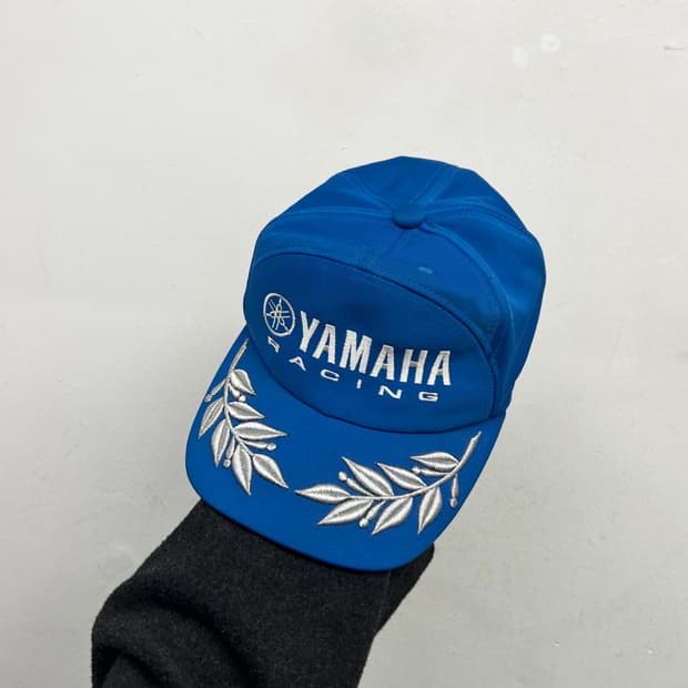 빈티지 야마하 레이싱 블루 볼캡 모자