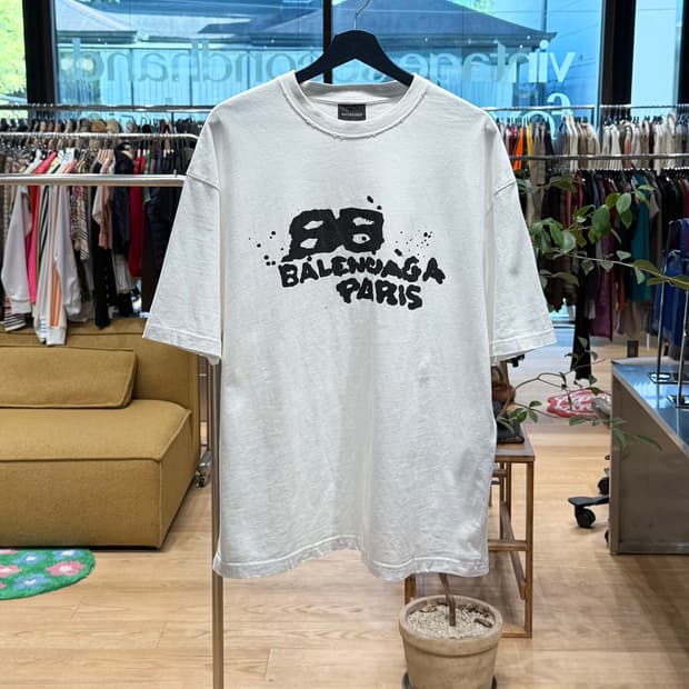 발렌시아가 화이트 핸드 드로운 bb 아이콘 하프티 