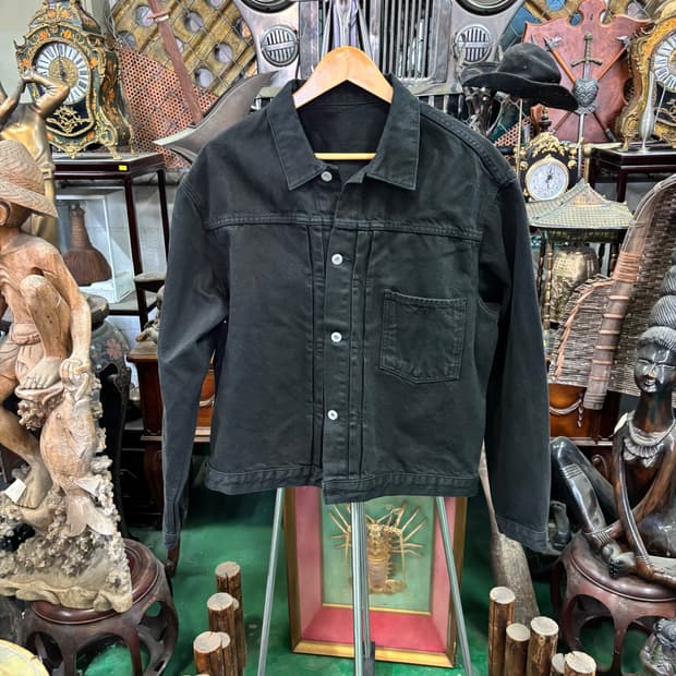 남녀공용 오버핏 데님 워크 자켓