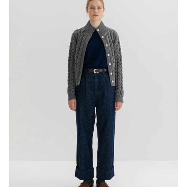 문달 케이블 가디건 차콜 판매합니다