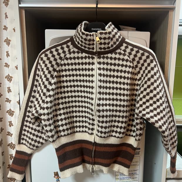 패턴 니트 가디건