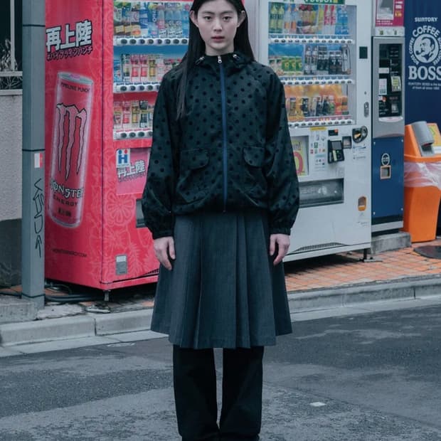 오헤시오 dot frill hooded windbreaker jumper