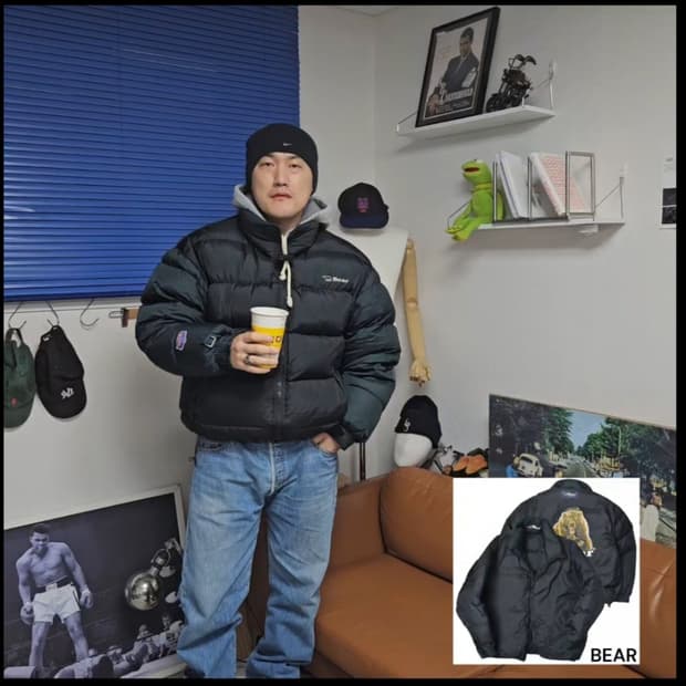 90S 베어 USA 리버시블 패딩 덕다운 자켓 N1269