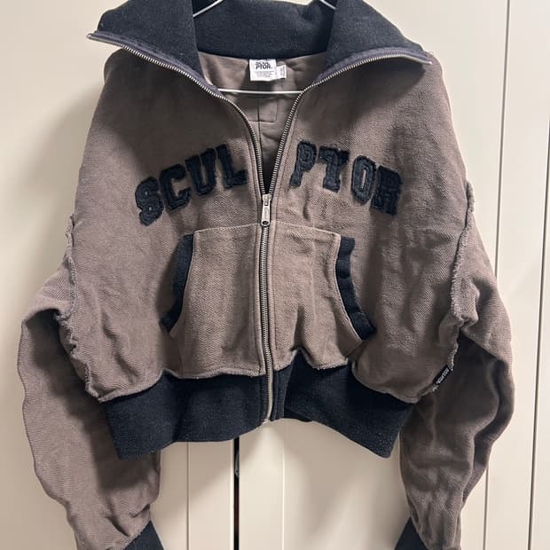 스컬프터 크롭 후드집업 여성 프리사이즈 free