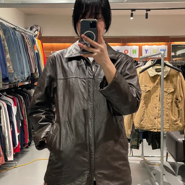 빈티지 여성 소가죽 자켓  