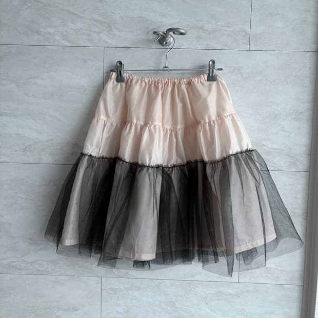 two-tone tulle tiered skirt