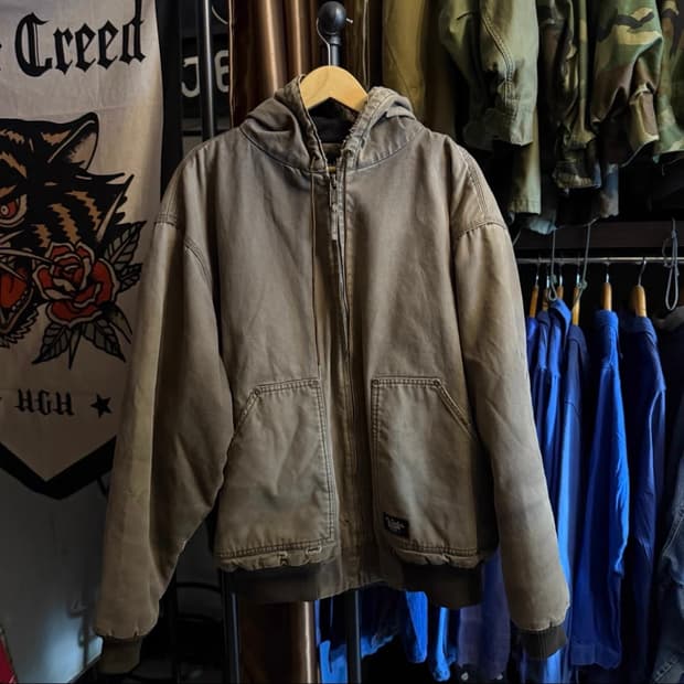 Walls 빈티지 헤비 덕 캔버스 후드 워크 자켓