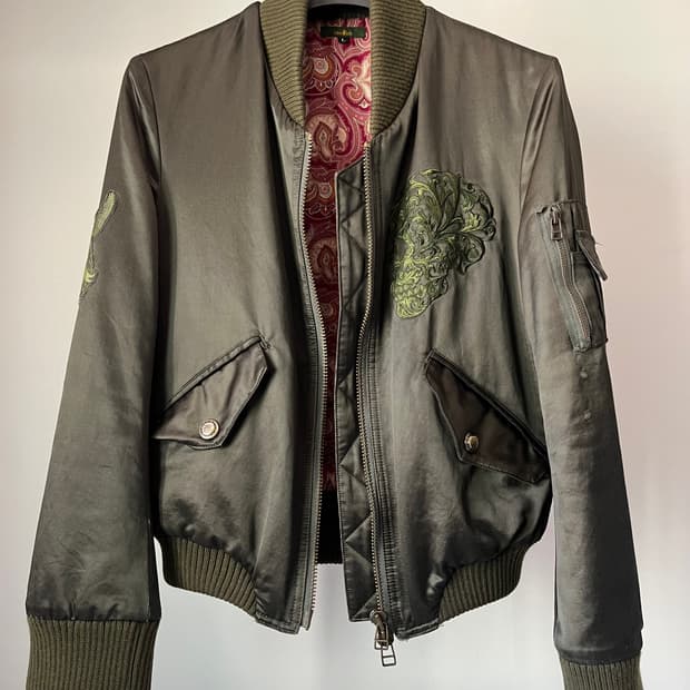 Obelisk Embroidered Flight Bomber Jacket