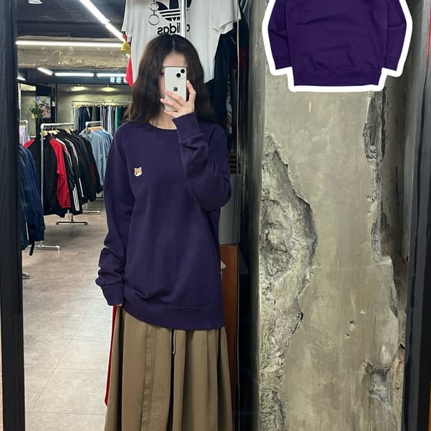 메종키츠네 맨투맨 퍼플 2XL #csz2658