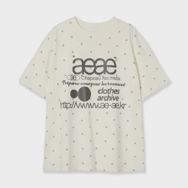 aeae 도트 반팔 크림 0사이즈