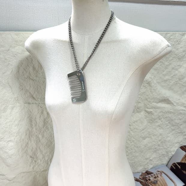 빈티지  Atelier edition 미러 빗 펜던트 목걸이