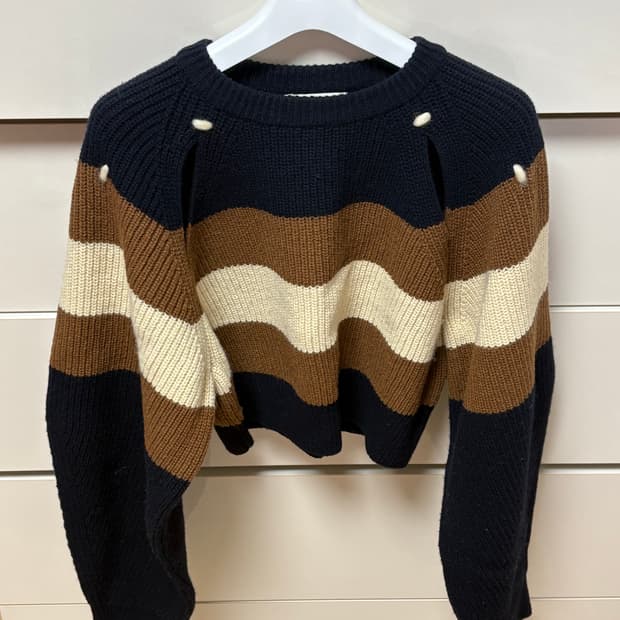 [kijun] 기준 크롭 니트 STRIPE CROP KNIT BLACK