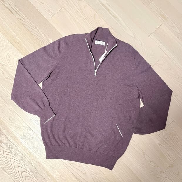 브루넬로 쿠치넬리 / 캐시미어 하프 쿼터 집업 니트 / 50 (새상품)