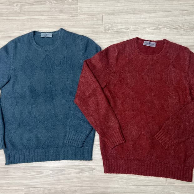 델라치아나(Della Ciana) / 울모헤어 아가일 니트 / 46