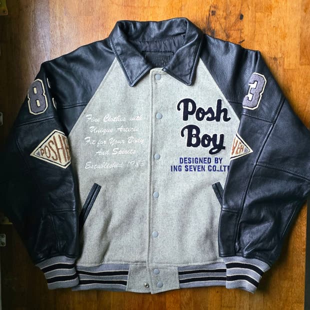 1980s POSHBOY 레더 바시티 자켓