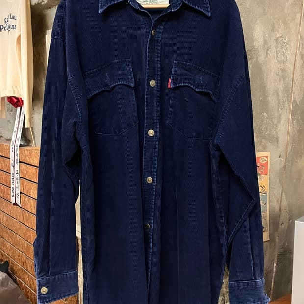 리바이스 워크웨어 코듀로이 셔츠 네이비  XL  