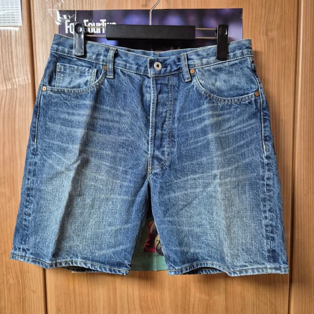 아웃스탠딩 WW2 셀비지 데님 쇼츠 S 연청